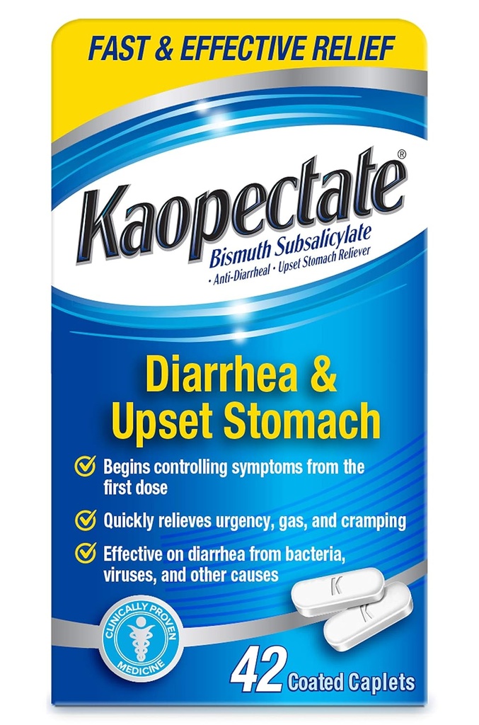 Kaopectate Multi-symptôme anti-diarrhéique et anti-estomac relevé, 42 Caplets