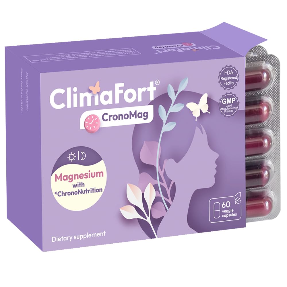 ClimaFort CronoMag.. Magnésium pour les femmes en ménopause. 5 Sels Bisglycinate + Glycerophosphate.
