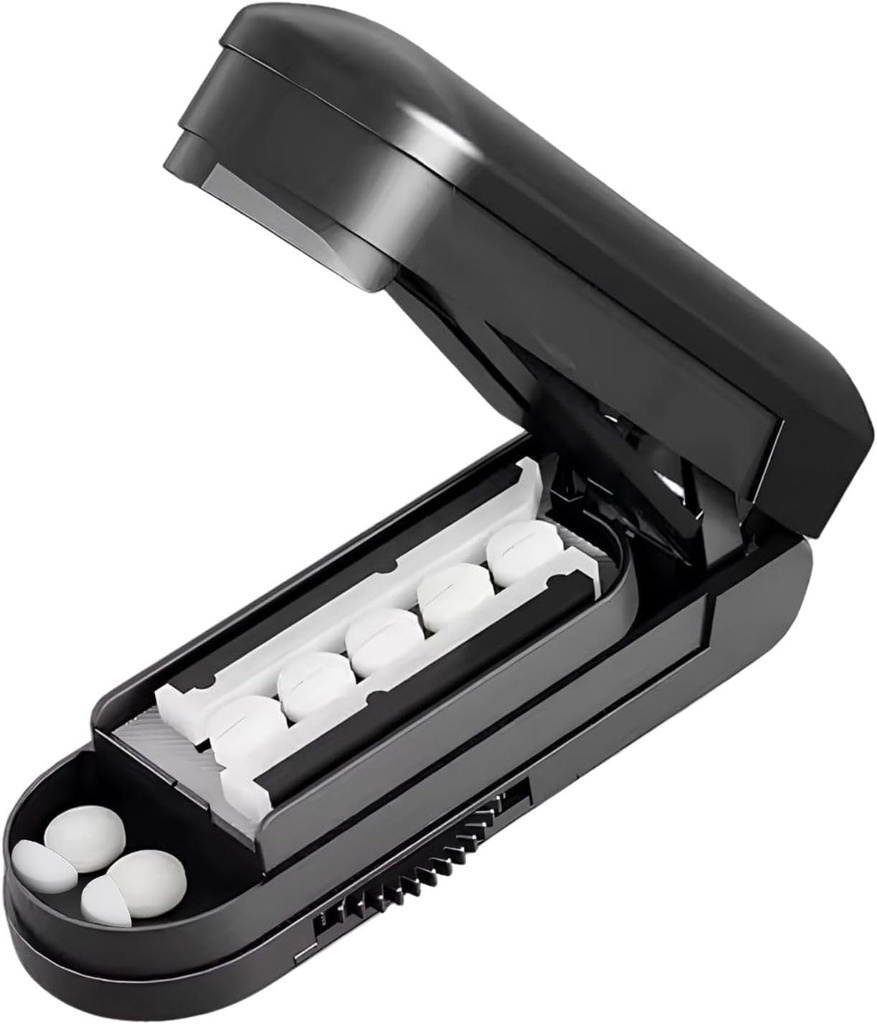 Cutter à pilules, Splitter à pilules pour petites et petites pilules, Pilules coupées, Vitamines, Comprimés, Cutter à pilules réglables pour petites ou grandes pilules avec lame cachée en acier inoxydable Sharp, Travel Sized
