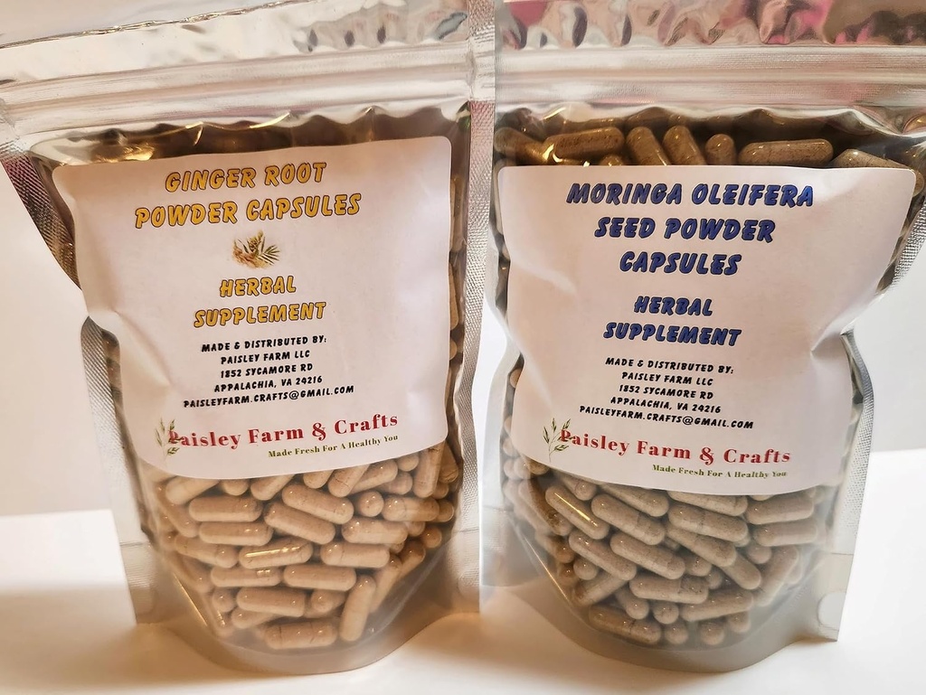 Boîtes de valeur de la feuille et de la capsule de la racine de gingembre (racine de gingembre + graine de moringa) - Supplément à base de plantes