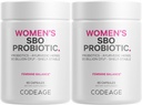 Codeage Femmes Supplément probiotique - 50 milliards UFC - SBO Probiotiques et prébiotiques - canneberges - Féminine Santé - Mélange botanique fermenté, complément alimentaire entier - Vegan, non-OGM - 2 paquets