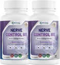 Nerve Control 911 - Capsules de supplément naturel à base végétale Nerve Health- 2 Pack