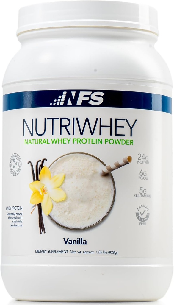 NF Sports Post Workout Nutri Whey Protein Powder, Dietary Supplement, Amino Energy, Supports Immunity & Health, BCAA Powder, Protein Powered, Helps Fight Stress (Vanilla Powder, 852g, 23 Servings)