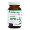 Métagène SpectraZyme Betaine HCI + Pepsin - soutient la santé et les aides à la digestion de l'estomac* - avec Betaine HCl & Pepsin - Enzyme digestive protéolytique* - Non-OGM - 45 portions - 90 comprimés