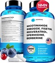 Liposomal Nicotinamide Riboside NR Supplément Resveratrol NAD : Nicotinamide 500mg avec/Fistérine, Poudre de Resveratrol Spermidine Berberine NAD Resveratrol Supplément 500 mg - 60 capsules 1 Pack
