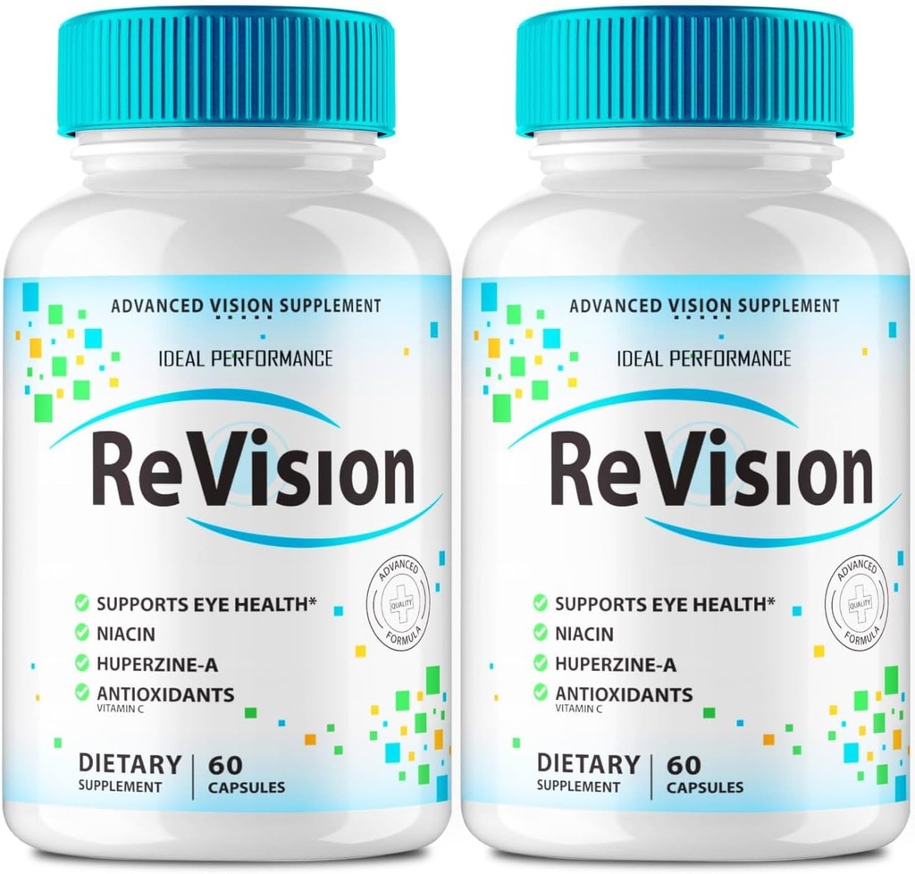 PERFORMANCE IDEAL (2 Pack) Révision Pilules de supplément oculaire Vision avancée 2.0 Gélules vitaminiques complexes pour soins oculaires Pro (120 Capsules)