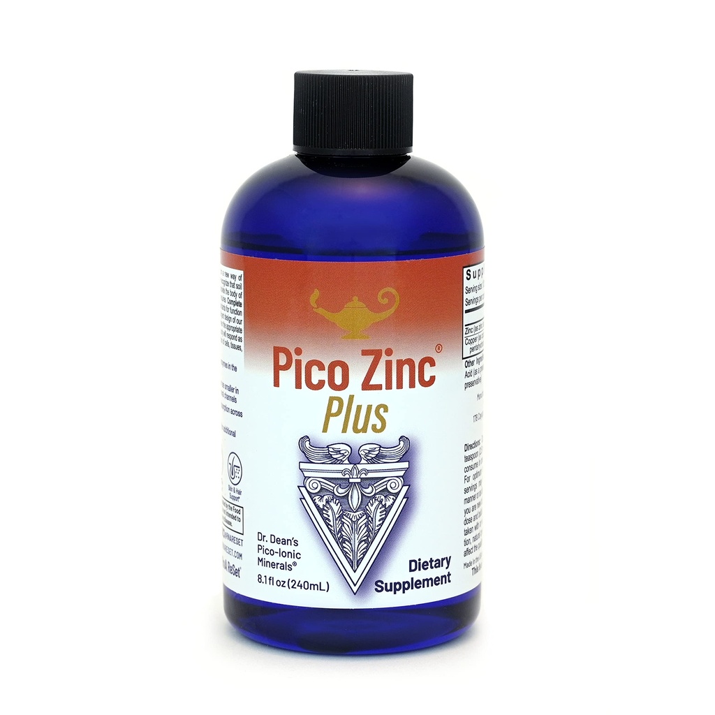 RnA ReSet Pico Zinc Plus – Supplément en zinc liquide et cuivre, solution minérale pico-ionique, 8.1 Fl Oz (1-Pack)