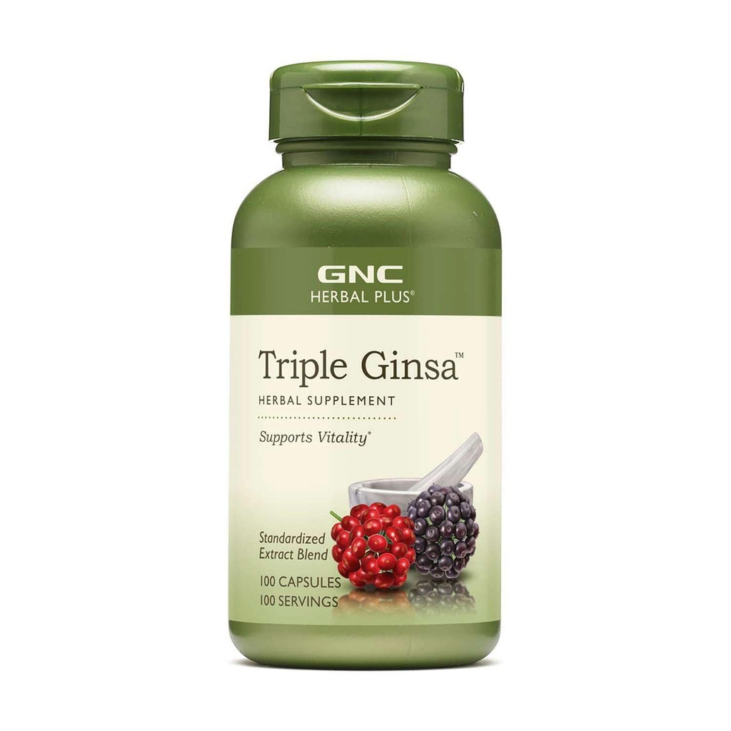 Supplément GNC Herbal Plus Triple Ginsa, soutient la vitalité, 100 services