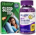 Equipe Sleep-Aid Diphénhydramine HCI 25 mg 365 Caplets et volumes vitaux Étapes du sommeil Conseils Carte