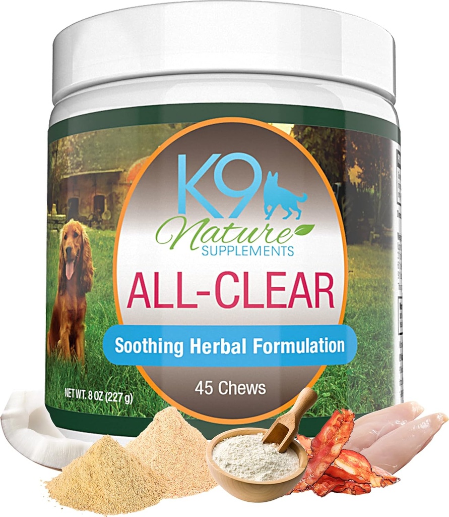 All-Clear - Supplément Allergie pour chiens - 45 Chews - Formule à base de plantes apaisantes avec ingrédients naturels - Support pour animaux de compagnie Allergies et démangeaisons saisonnières - pour toutes les races