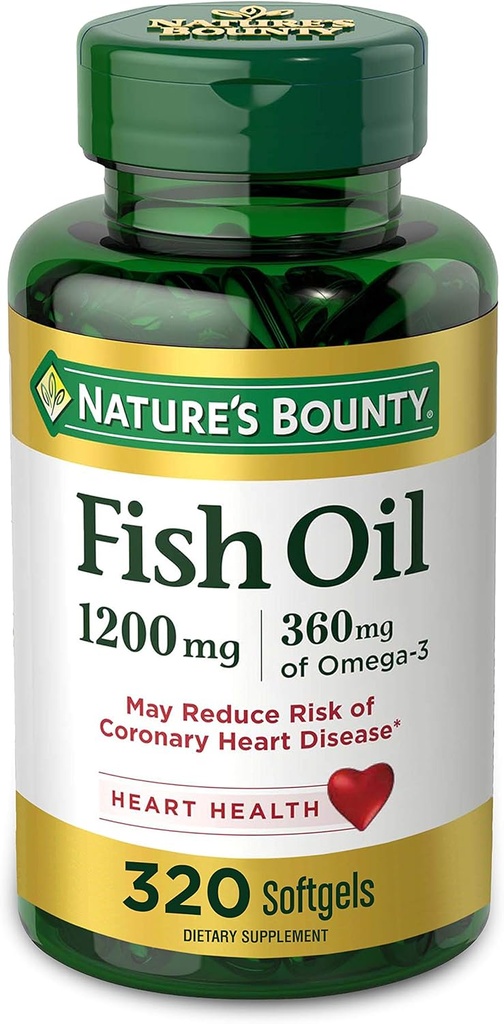 Huile de poisson de la nature softgels 1200 mg, 320 Nombre