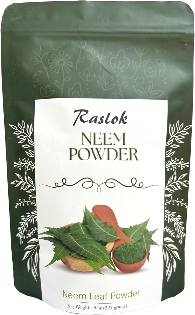 Poudre de Neem 100% poudre de Neem pure et naturelle. Supplément Neem très amer pour la peau, le hair et la désintoxication (8 oz)