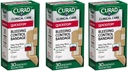 Curad Quickstop Flex-Fabric Bandages, Technologie de contrôle de saignement Quickstop, Tailles assorties, 30 Compte (paquet de 3)