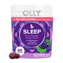 Gummy de sommeil OLLY, 3 mg Melatonine, L-Theanine, Camomille, et extraits de baume de citron, saveur de mûrier, 30 jours d'approvisionnement - 60 comtes