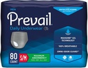 Prévail - Sous-vêtements de protection pour hommes - Sous-vêtements pour incontinence de traction - Couche jetable pour adulte - Absorbance maximale - Petit / Moyen - 80 Compte (4 paquets de 20)