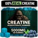Gommies monohydratées de créatine pour les hommes et les femmes 5000mg - Blueberry, 120 Comptez pour 30 portions