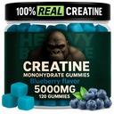 Gommies monohydratées de créatine pour les hommes et les femmes 5000mg - Blueberry, 120 Comptez pour 30 portions