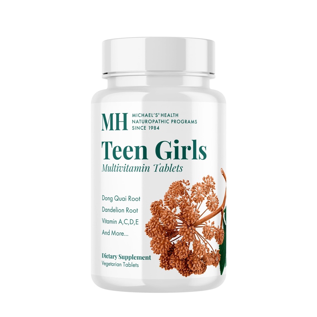 MICHAEL Santé Programmes naturopathiques Adolescents Multivitamine - 90 Comprimés végétariens - avec vitamine B complexe et mélange à base de plantes femelles - Casher - 45 portions