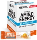 Optimum Nutrition Amino Packs d'hydratation énergétique, Packs de poudre d'énergie en marche, Vague Tangerine, 25 Compte