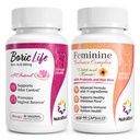 NutraBlast Acide borique Suppositoires vaginales 600mg (30 Nombre) Bundle avec complexe d'équilibre féminin (60 Capsules)