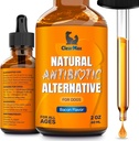 Antibiotiques pour chiens pour les infections, les allergies, les toux – Antibiotiques naturels pour chiens avec canneberge fournir des soins d'urine et de digestion – ingrédients naturels + goût de bacon – 2 Oz