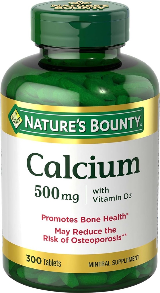 NatureS Bounty Calcium Plus 400 UI Vitamine D3, Immune Support & Bone Health, 300 comprimés