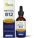 aSquared Nutrition Vitamine B12 gouttes liquides sublinguales - Supplément de 5000 MCG avec méthylcobalamine (méthyl B-12) - Absorption maximale B 12 pour augmenter l'énergie - Végétalien - 2 fl oz