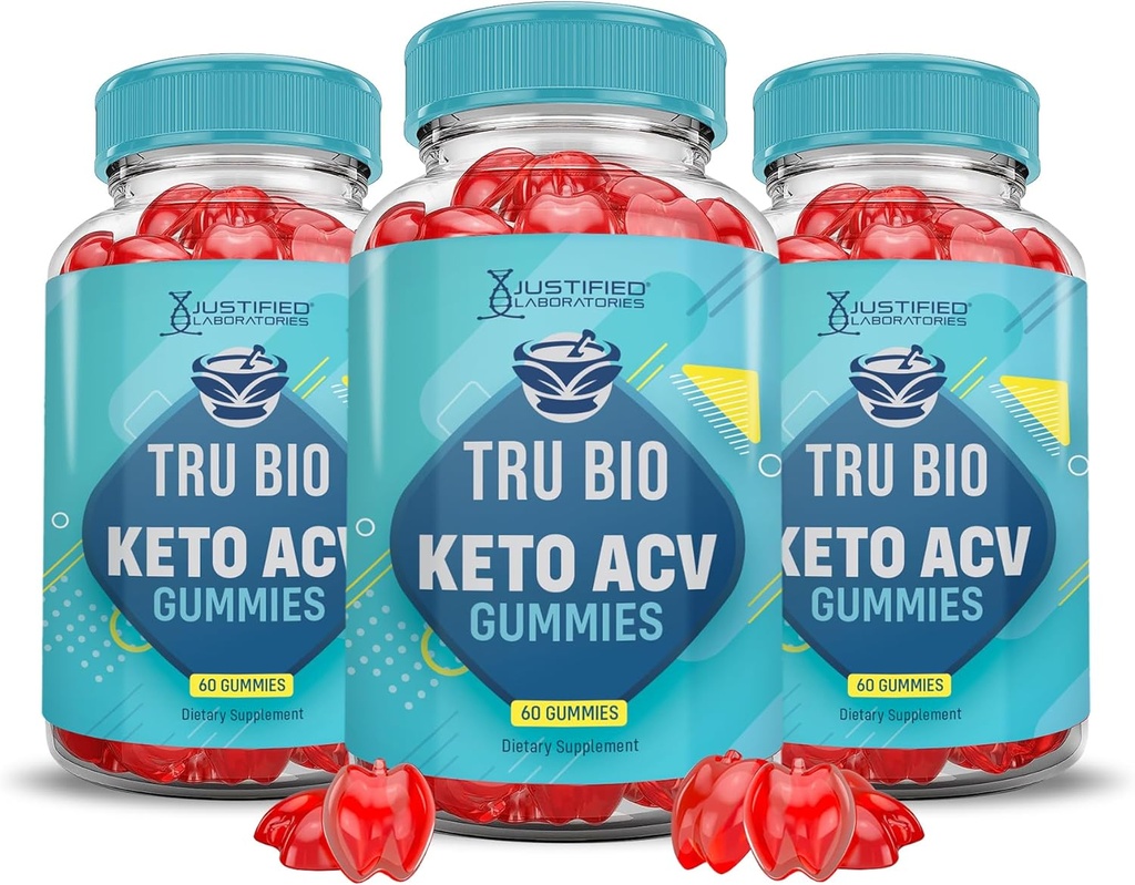 (3 Pack) Tru Bio Keto ACV Gummies Advanced Formula 1000MG TruiBIo Keto Gummies vinaigre de cidre de pomme formulé avec jus de betterave grenade poudre B12 végétalien non OGM 180 Gummys
