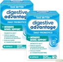 Avantage digestif IBS Probiotiques pour la santé digestive et le soutien en Bowel intensif, pour les femmes et les hommes avec des enzymes digestives, soutien pour Bloating occasionnel & Gut Health, 96ct Capsules (2)