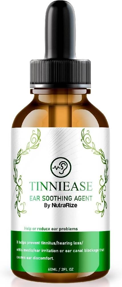 NutraRize TinniEase Ear Drops, Pro Hearing Support Formula, All Natural Ear Liquid Supplement, Dropper for Ringing Ears, Maximum Strength for Ear Health, Reviews (30 Servings)