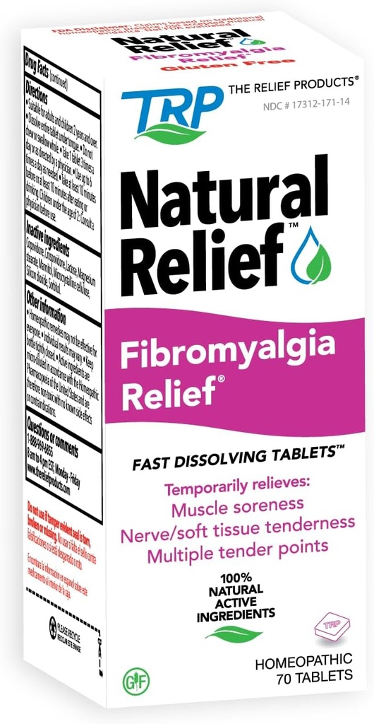 Les produits de secours Fibromyalgie naturelle Soulagement temporaire de la douleur musculaire Décomposition Sensibilité Difficulté Déplacement et douleur articulaire - 70ct