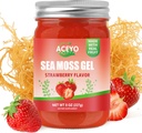 (8 OZ) Natural Sea Moss Gel Raw Strawberry Flavor Irish Seamoss Gel Vegan Women Men 102 Vitamins and Minerals Wild Harvested Non-GMO Immune Defense Booster Lung Thyroid Digestive Support