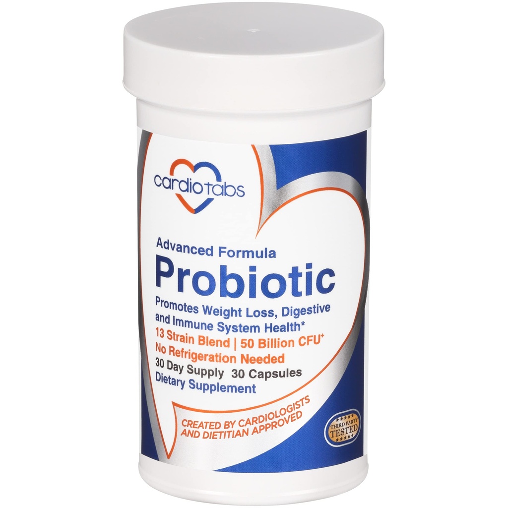 Probiotique avancé avec 50 milliards CFU par portion, plateau stable, suppléments probiotiques pour hommes et femmes pour rester en forme, 30 capsules