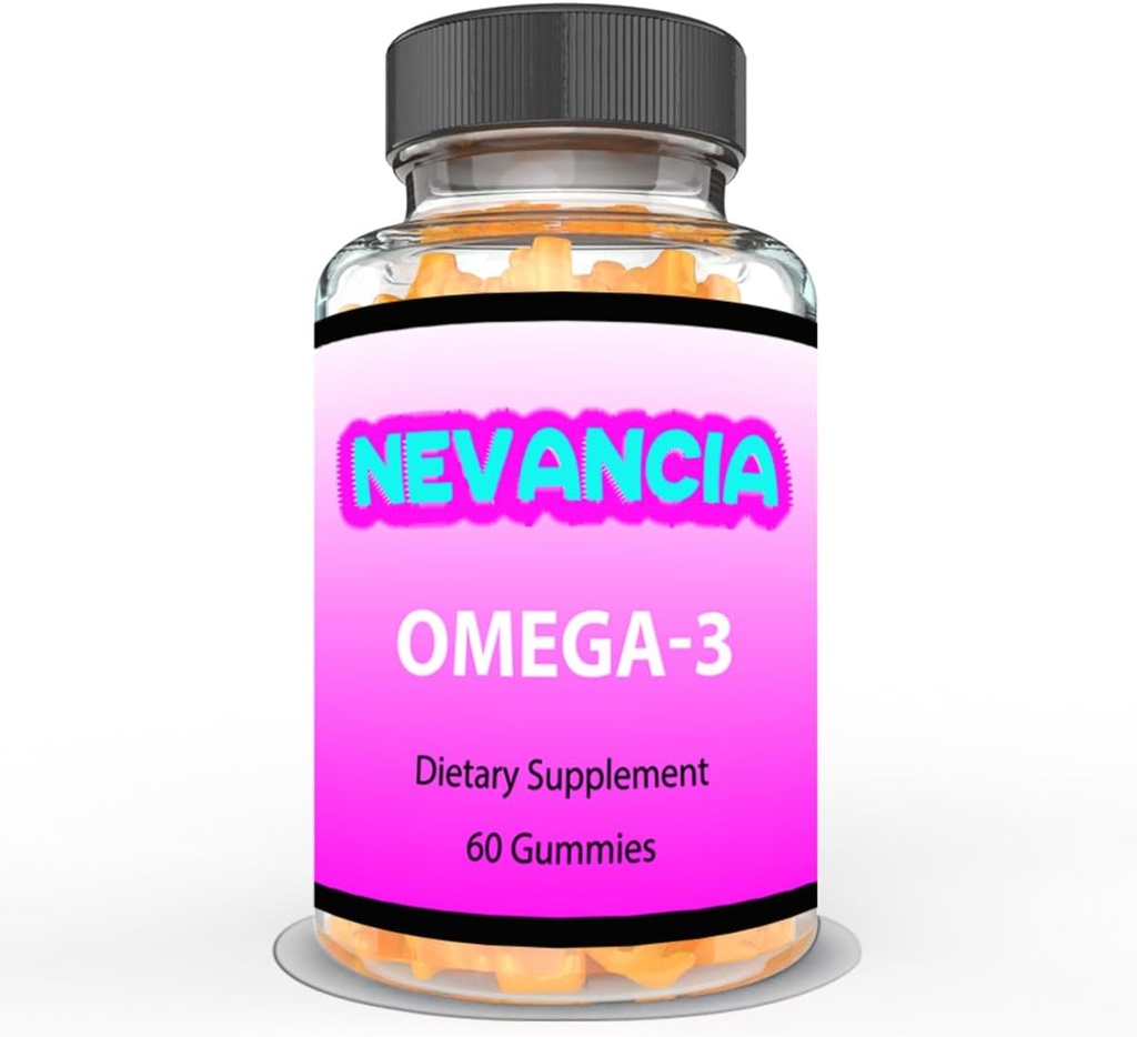 Omega-3 Gommies avec DHA & EPA, Omega-3 Huile de poisson, favorise la santé du coeur et du cerveau, la santé des yeux, le soutien immunitaire, saveur orange naturelle, 60 Gommies, 30 jours d'approvisionnement