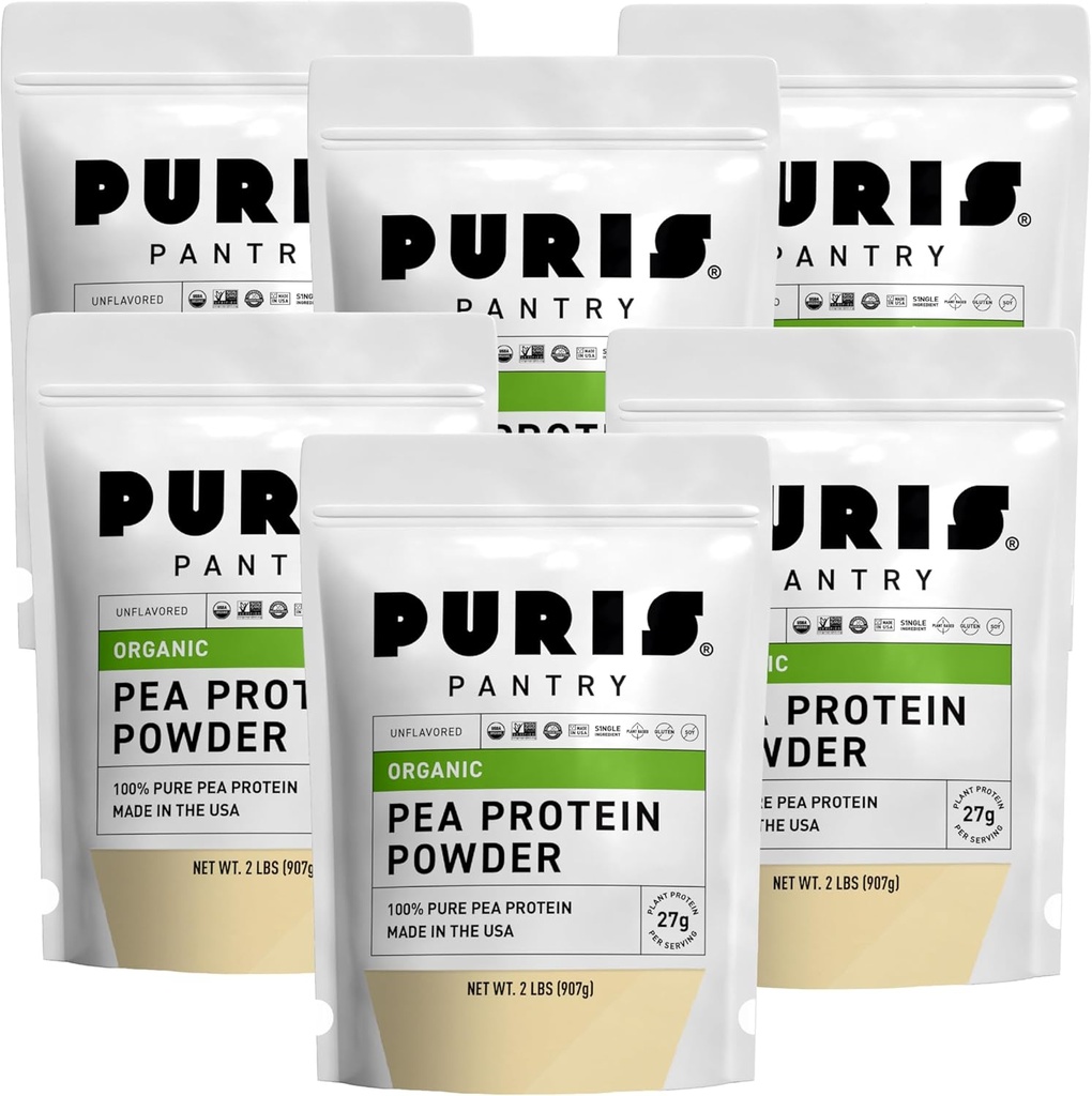 PURIS Poudre de protéines de pois organiques – USDA Protéine végétalienne biologique de 27g Protéine végétale par portion