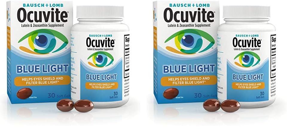 Ocuvite Bausch + Lomb Lutein 25mg Lutein & Zeaxanthin Supplément, 30 Softgels (paquet de 2)
