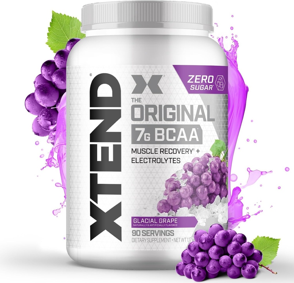 Xtend original BCAA poudre 7g BCAA et 2,5g L-glutamine, sans sucre après l'entraînement Muscle récupération boisson avec acides aminés pour les hommes et les femmes, 90 portions