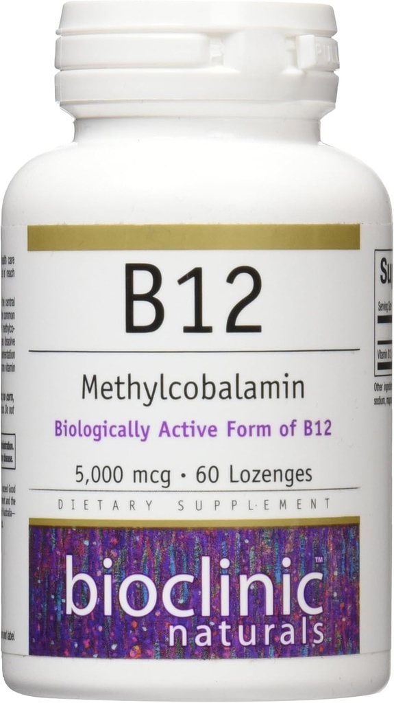 Bioclinic Naturals B12 Methylcobalamin Vitamins, 60 Count