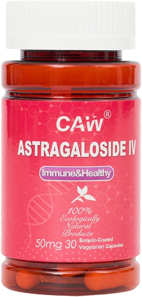 CAW Max Absorption Astragaloside IV 98% 50mg 30 Capsules: Soutien immunitaire: Supplément anti-âge: 50mg 30 Capsules végétariennes entériques 1 Bouteille