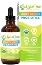 Probiotiques liquides quotidiens LiviaOne, probiotiques biologiques certifiés USDA, probiotique végétalien sans allergène et sans gluten pour les femmes et les hommes, non OGM et cru, 4 Fl Oz (paquet de 1)