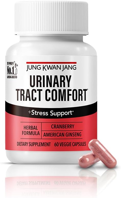 JUNG KWAN JANG Urinary Tract Comfort Formula with Pacran Cranberry 500mg, American Ginseng 143mg - Supplément de soutien à la santé de l'urine Tract - 60 capsules pour les femmes et les hommes