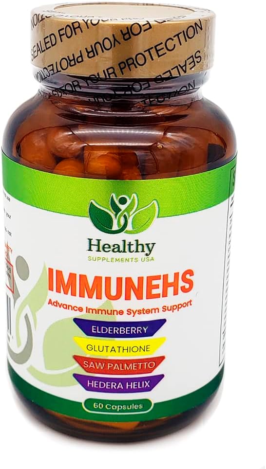 Advance Immune System Support - Elderberry, Glutathione & Zinc Immunity Boost - Organic Elderberry, Vitamin C & Keto Friendly - Saw Palmetto & Hedera Helix