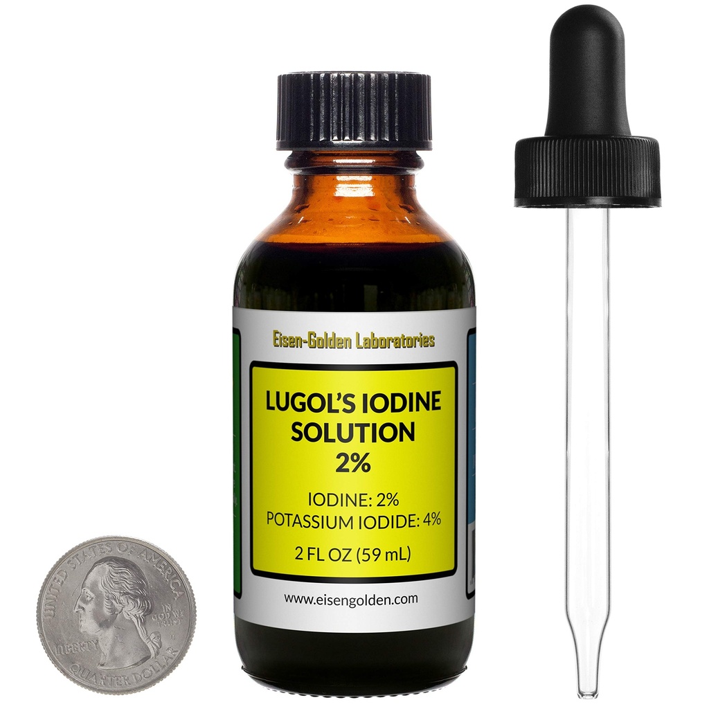Lugol's Iodine / 2% Solution / 2 Oz in an Amber Glass Bottle/Free Dropper