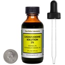 Iodine de Lugol / Solution de 2% / 2 Oz dans une bouteille en verre ambre / goutteur libre