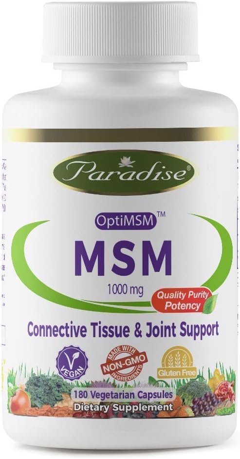 Paradise MSM. 100% OPTISM Original Ingrédient breveté dans le monde entier. - 100% naturellement extrait - Pas de produits chimiques ou de solvants dangereux - 100% American Made!