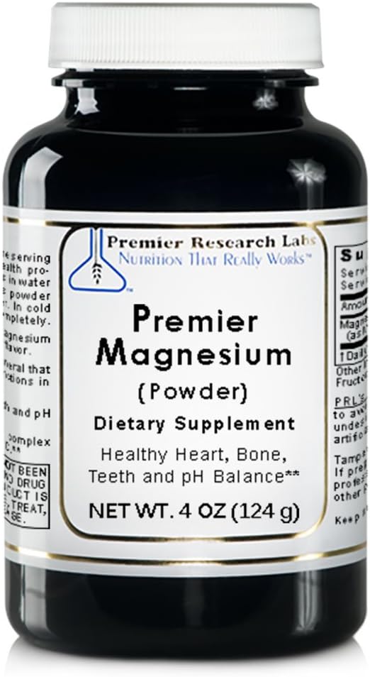 Premier Magnésium, poudre de 4 oz de poudre de lactate de magnésium, une source hautement absorbante de magnésium