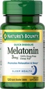 Bounty Melatonine de la nature, favorise la relaxation et le sommeil, 100% sans médicament aide au sommeil, 3 mg, 120 comprimés dissolvant rapidement
