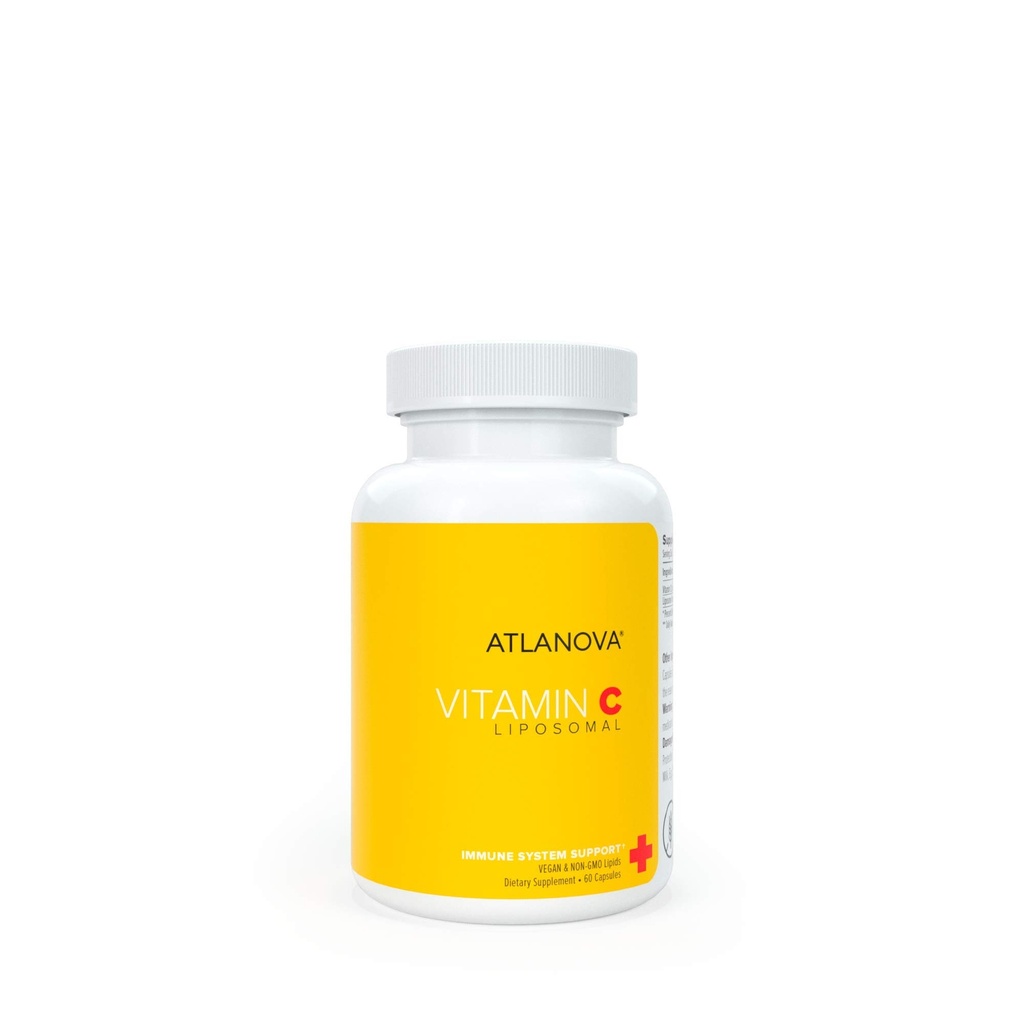 ATLANOVA Vitamine Liposomique True C 1000mg Capsules Vegan Meilleur naturel non OGM Fabriqué aux États-Unis Antioxydant Absorption maximale Système immunitaire Support et collagène Booster Liposome Lab Formula Supplement