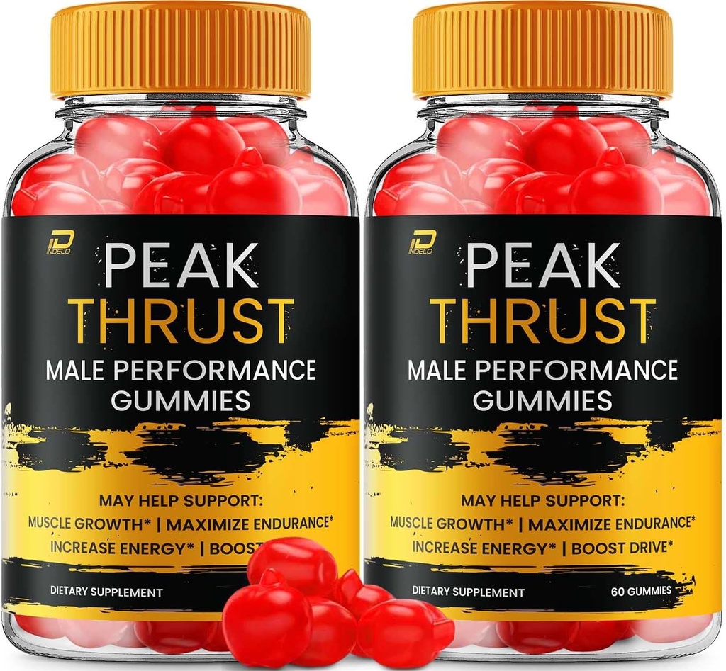 Peak Thrust Gummies for Men – Peak Thrust Advanced Formula, All Natural, Maximum Strength, PeakThrust Gummy, Thrust Peak Reviews, (2 Pack – 120 Gummies)