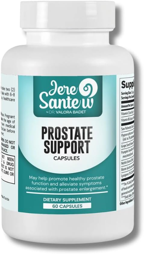 Supplément Prostate Support avec Saw Palmetto, Pygeum & Lycopene – Prostate Health & Urinary Function Support – 60 Capsules – Mélange naturel pour les hommes Wellness – Fabriqué aux États-Unis